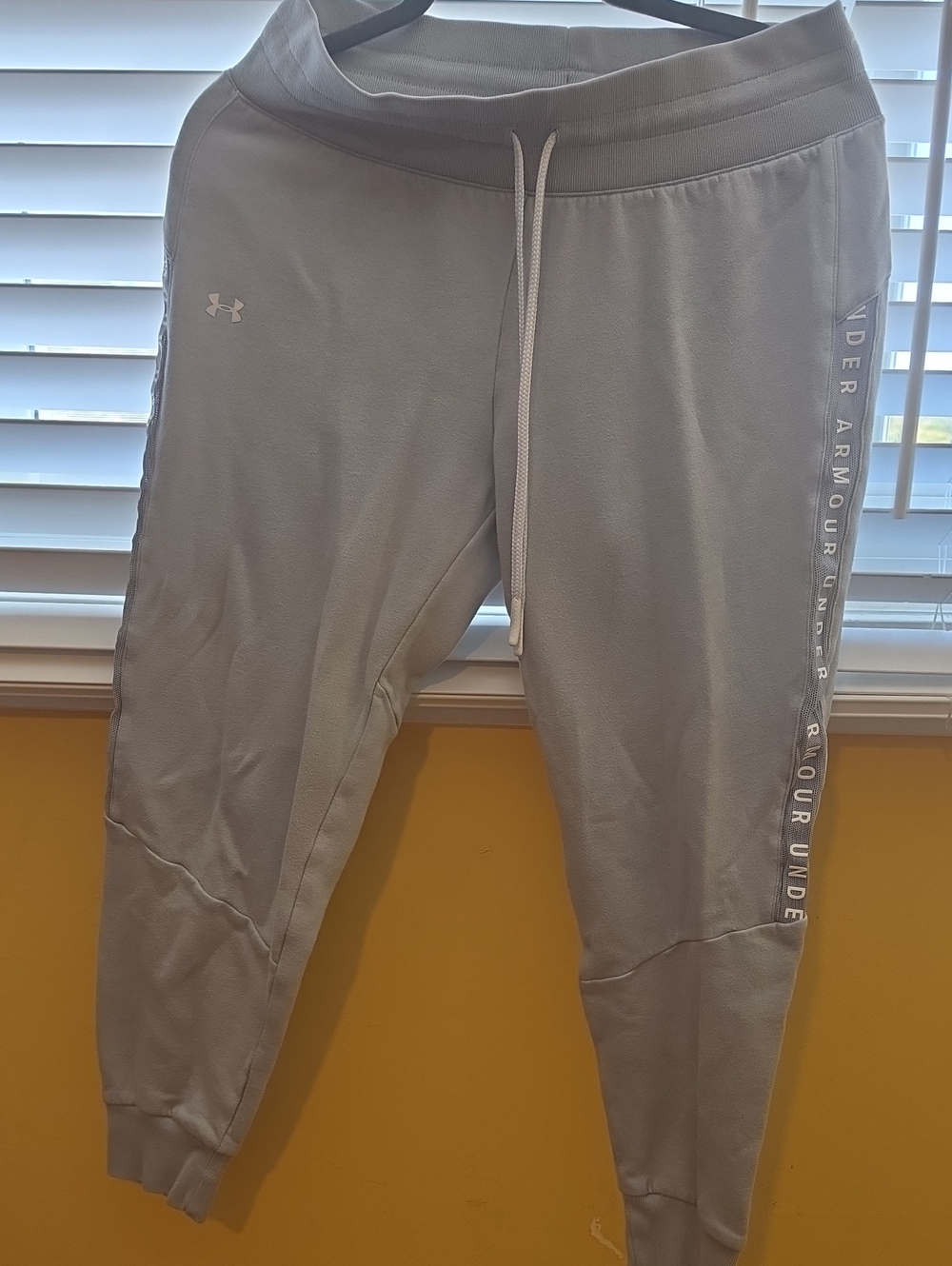 Under Armour Light Gray Men’s Joggers with Side Logo Tape
